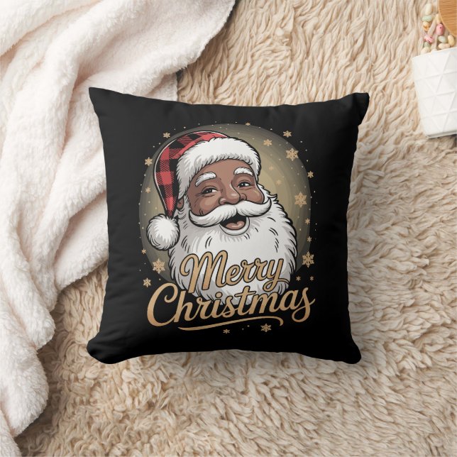 Cojín Decorativo African American Christmas Pajamas Santa Claus  (Manta)