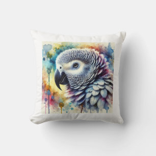 Cojín Decorativo African Grey Parrot Yaco 060824AREF144 - Watercolo