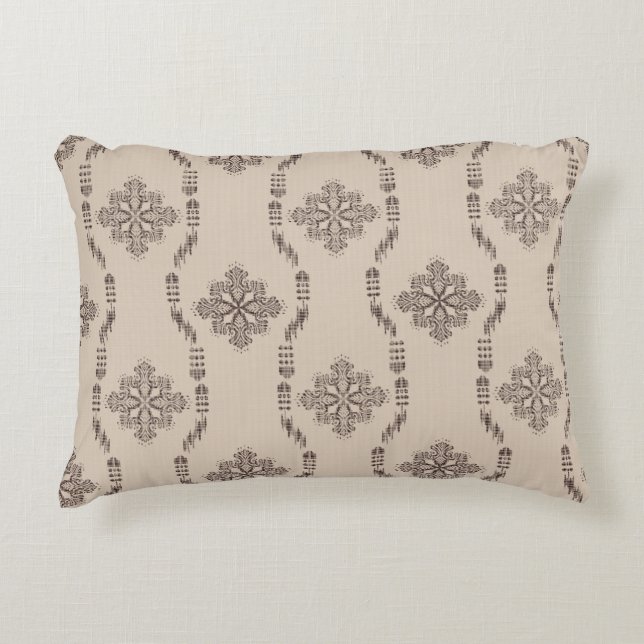 Cojín Decorativo Africano Boho terroso Ikkat  (Anverso)