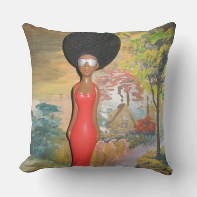 Cojín Decorativo Afro Glam: Una belleza eterna (Anverso)