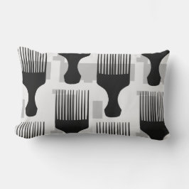 Cojín decorativo afro negro y gris del peine