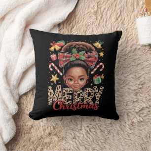 Cojín Decorativo Afroamericana Navidad Moño Despeinado Mamá Negra