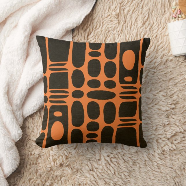 Cojín Decorativo Afrocentric Geometric Brown & Chrome Orange (Manta)