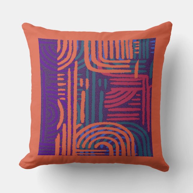 Cojín Decorativo Afrocentric Geometric Graphic Motif (Anverso)
