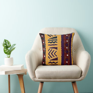 Cojín decorativo afrocéntrico de motivos tribale
