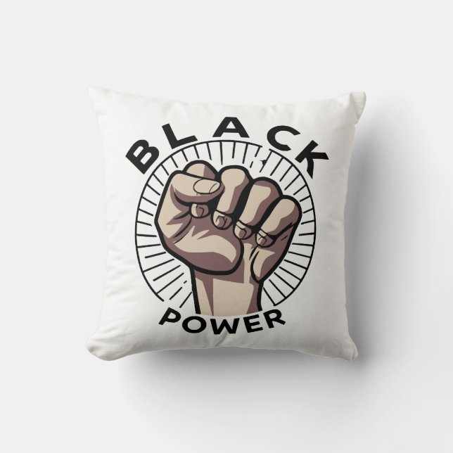 Cojín Decorativo Afrocéntrico de poder negro (Anverso)