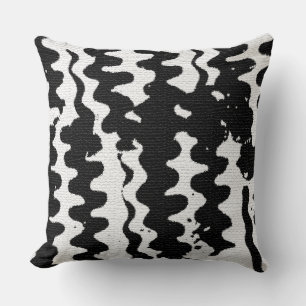 Cojín Decorativo Afrocentrismo geométrico en negro y blanco