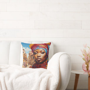 Cojín Decorativo "Afrofuturismo: Sueños vibrantes de la herencia"
