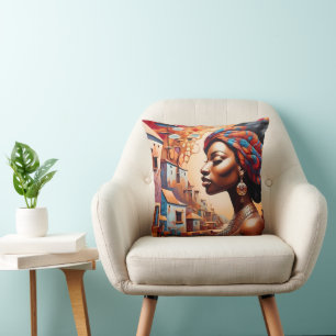Cojín Decorativo "Afrofuturismo: Sueños Vibrantes de Patrimonio"