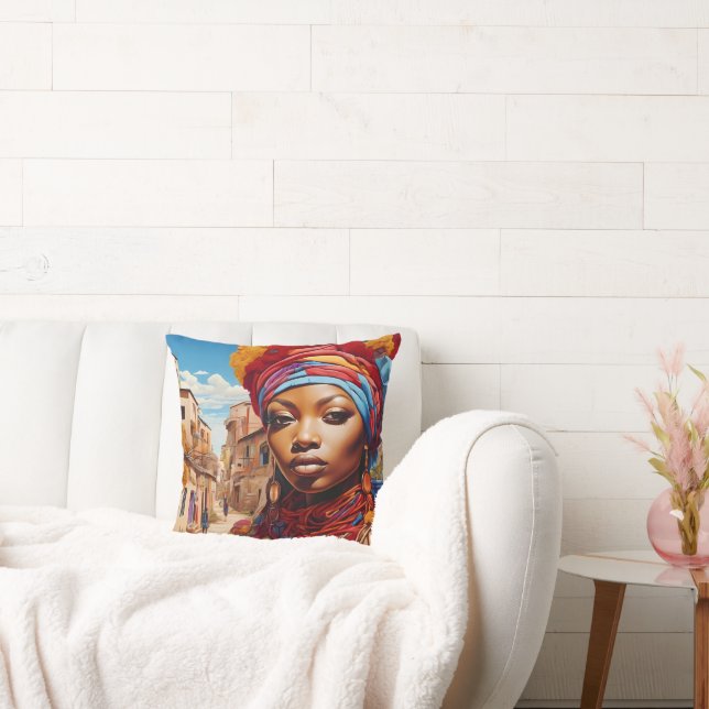 Cojín Decorativo "Afrofuturismo: Vibrantes sueños de herencia" (Sofá)