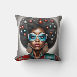 Cojín Decorativo Afromujer fresca vacaciones de invierno