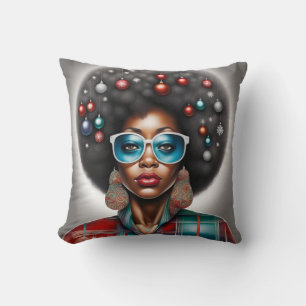 Cojín Decorativo Afromujer fresca vacaciones de invierno