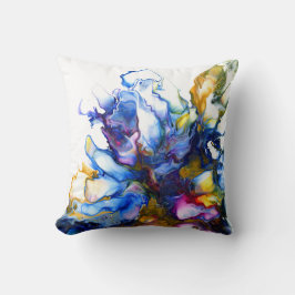 Cojín Decorativo Agante de arte fluido de abstracto azul