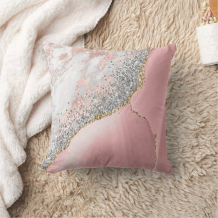 Cojín Decorativo Agante de mármol rosa