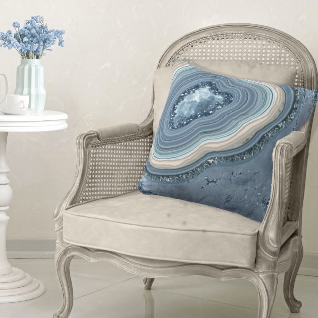Cojín Decorativo Agate Geode Purpurina Dusty Blue ID647 (Subido por el creador)
