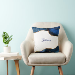 Cojín Decorativo Agate Sapphire with Gold Veins