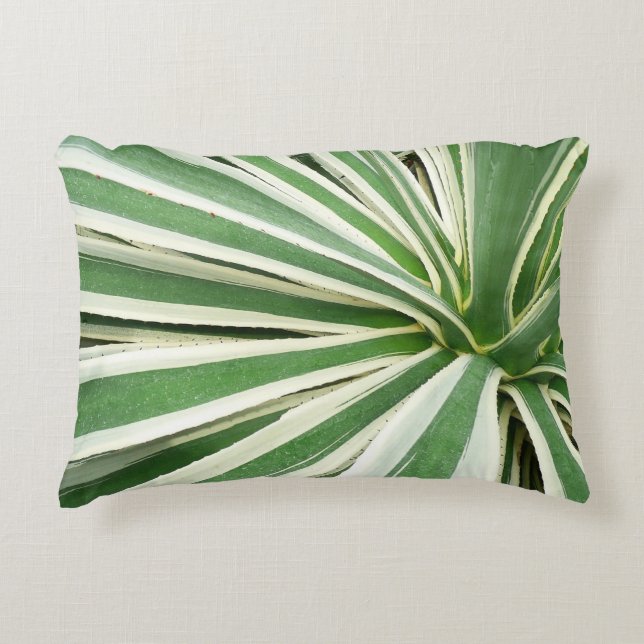 Cojín Decorativo Agave Plant Green y White Strike (Anverso)