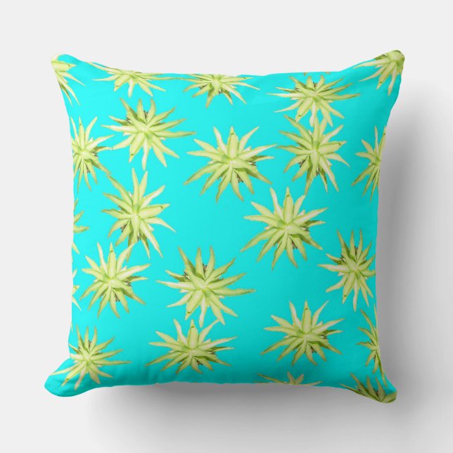 Cojín decorativo Agave Rosette-Turquesa (Anverso)
