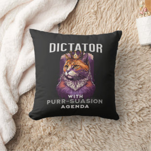 Cojín Decorativo Agenda de Purrsuasión Cita Divertida de Gato