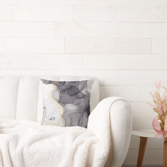 Cojín Decorativo Agitar la letra de nombre personalizada de mármol  (Sofá)