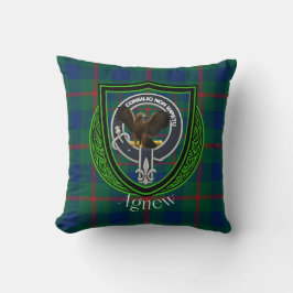 Cojín Decorativo Agnew Scottish Clan Tartan Escudo