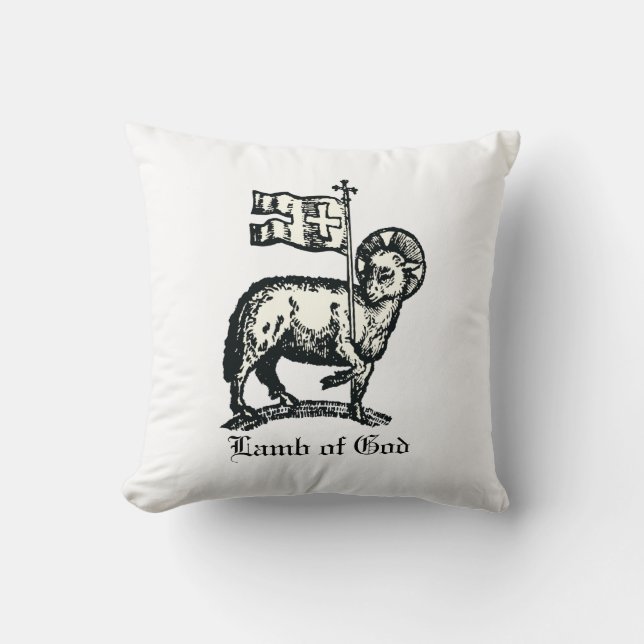Cojín Decorativo Agnus Dei The Paschal Lamb of God Fine Art  (Anverso)