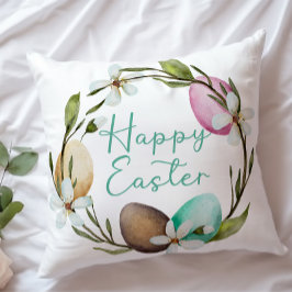 Cojín Decorativo Agradable Taupe De Pascua Huevos Rosa Elegante Acu