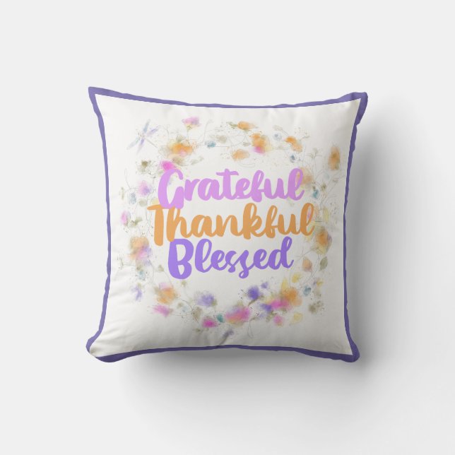 Cojín Decorativo Agradecida bendición agradecida Pillow (Anverso)