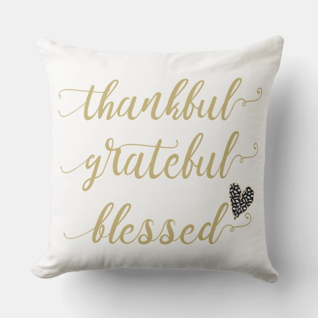 Cojín Decorativo agradecido y bienvenido día de acción de gracias (Anverso)