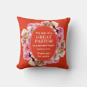 Cojín Decorativo Agradecimiento al Pastor de Naranja Floral
