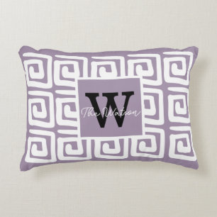 Cojín Decorativo Agrega tu propio arte y nombre Purple Greek