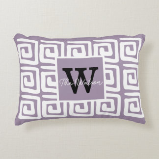 Cojín Decorativo Agrega tu propio arte y nombre Purple Greek