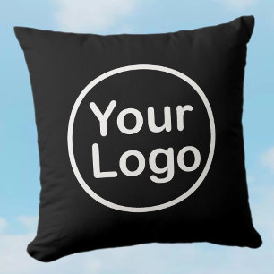 Cojín Decorativo Agrega tu propio logotipo Fondo negro