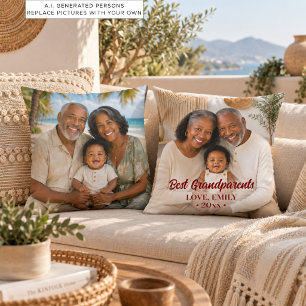 Cojín Decorativo Agrega tus propias 2 fotos Mejores abuelos