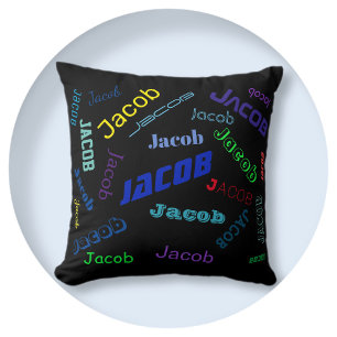 Cojín Decorativo Agregar cualquier nombre o palabra   Multicolor