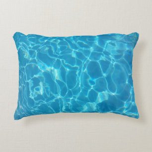 Cojín Decorativo Agua de Piscina Azul Cielo Cristalino