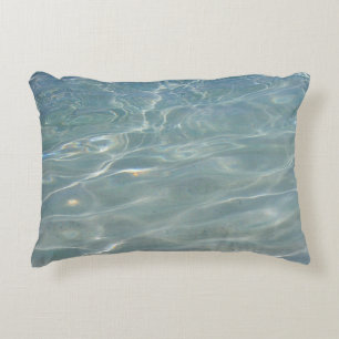 Cojín Decorativo Agua del Caribe Abstracto Azul Naturaleza