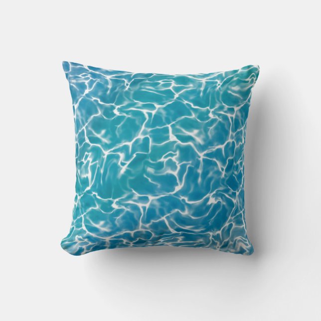 Cojín Decorativo Agua del Mar Azul * (Anverso)