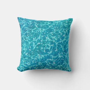 Cojín Decorativo Agua del Mar Azul con espárragos