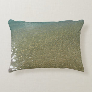 Cojín Decorativo Agua en la Playa I Fotografía de Naturaleza Abstra