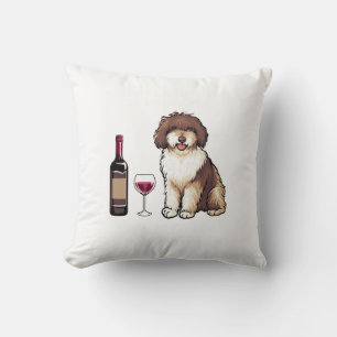 Cojín Decorativo Agua española y vino Perro divertido 1
