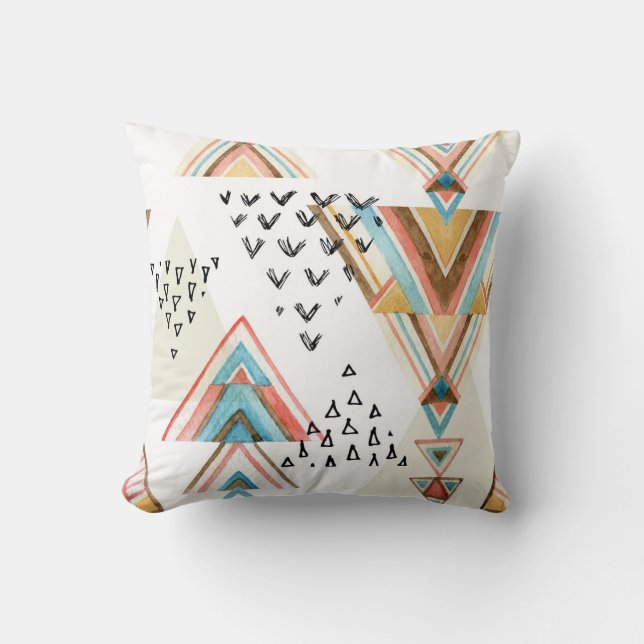 Cojín Decorativo Agua Geométrica Sin Marea: Estilo Tribal. (Anverso)