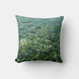 Cojín Decorativo Agua sobre hierba marina I Naturaleza del Caribe