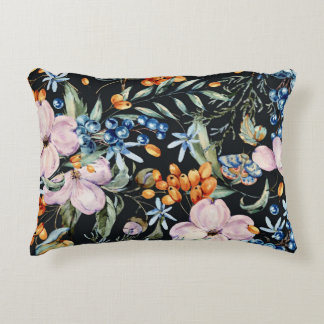Cojín Decorativo Agua suave: bayas florales rosas