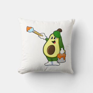 Cojín Decorativo Aguacate como pintor con pincel