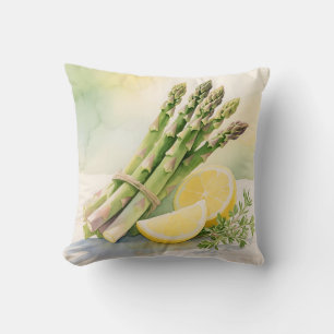 Cojín Decorativo Aguacate no, Espárragos Aquarela de Limón