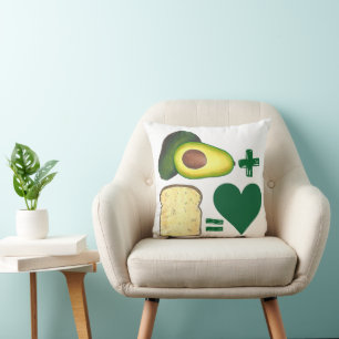 Cojín Decorativo Aguacate + tostada = corazón del corazón del amor
