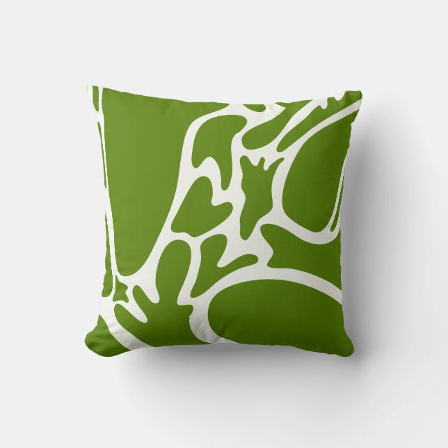 Cojín Decorativo Aguacate verde y blanco cerámico (Anverso)