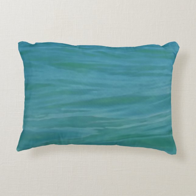 Cojín Decorativo Aguamarine Waves Beach Tema Tropical Azul Verde (Reverso)