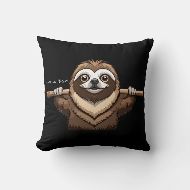 Cojín Decorativo "Aguanta": Palabras Motivadoras de Sloth (Anverso)
